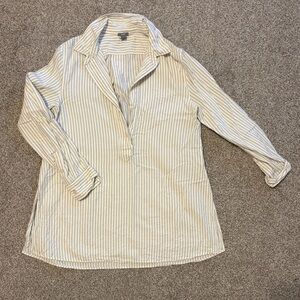 Aerie Cream and Gray Striped Tee